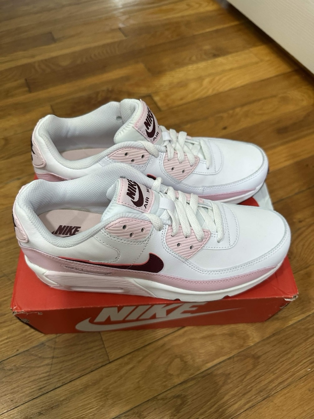 *New* Nike Air Max 90 LTR Big Kid White Pink (CD6864-114) Size 7Y